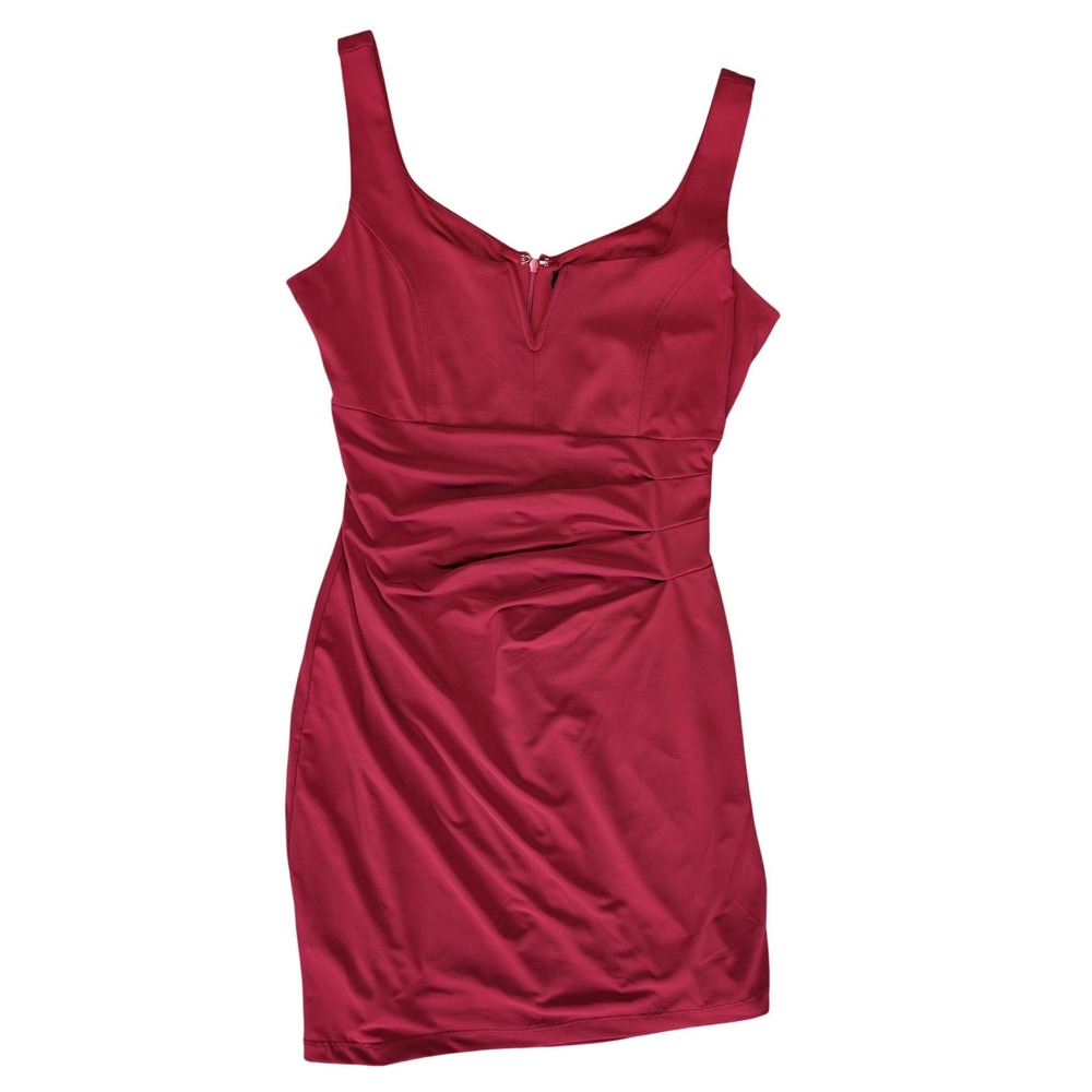 New Le Chateau medium‎ Red v neck Stretch sleeveless bodycon Mini dress